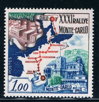 1 kom./compl. Nova Poštanska marka Monako 1962 Monte Carlo Rally putokaz Oblikovani Marke MNH