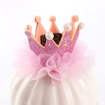 1 Kom., Moderan Draga bobby pin za Kosu Princeza sa Krunom za Djevojčice, cvjetne čipke Biserna Sjajna Povez za Glavu u obliku Zvijezde, Kopče za kosu, Pribor