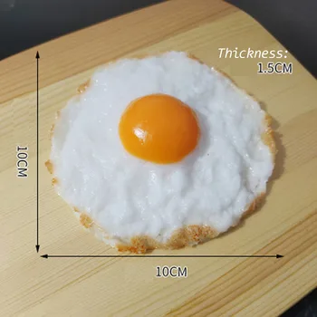 1 kom. Visoka imitacija umjetnog model pržena jaja u tavi i umjetna plastična lažna imitacija pržena jaja u tavi