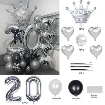 1 komplet Zlata Dječji Set Balona Na Dan Rođenja Crown Baloni 32 inča Broj Balon Za 18 20 30 40 50 Rođendan Prosinac