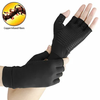 1 Par Ženskih i muških Kompresije rukavice za terapiju od bakrene vlakana, Olakšanje Boli kod Artritisa u zglobovima, pola puna rukavice za Terapiju Prstiju-40