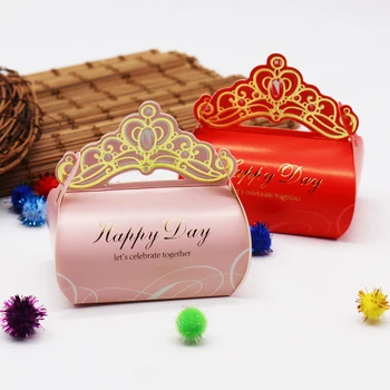 10 kom./compl. Europski Stil Kreativno Crown Suveniri Pink Poklon Kutija Kutija Čokolade Dječji Tuš Vjenčanje Pribor Za stranke