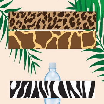 15 Naljepnica Džungla college omotači za boce s vodom Safari rođendan etikete za boce s vodom