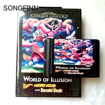 16-bitna memorijska kartica MD sa kutijom za Sega Mega Drive za Genesis Megadrive - World Of Illusion