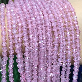 2/3/4 m Pink Crystal Циркона Prirodni Izbrušena Maleni Sjeme Kamen Perle Za Izradu Nakita Obrt Izvlačenja DIY Pribor Za Naušnice