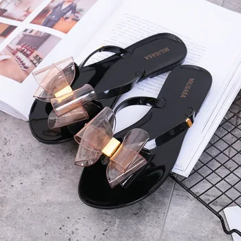 2019 ljetne ženske ulične нескользящие papuče s lukom, japanke na ravne cipele, sandale i papuče s debelim potplatima