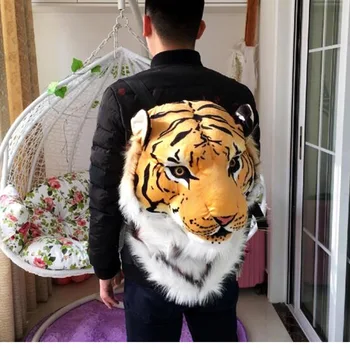 2021 novi Anime ruksak plišani tigar lav leopard panda Crni medvjed cosplay čovjek glava Tigra krzneni torba ženska školska torba za Noć vještica