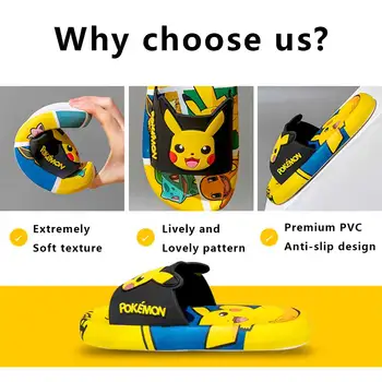 2022 Nove Кавайные Papuče s Pokemon Pikachu, Ljetna Osnovna Đonovi cipela za kupatilo, Anime, Cool Ulične Sandale na ravne cipele za djecu i Odrasle