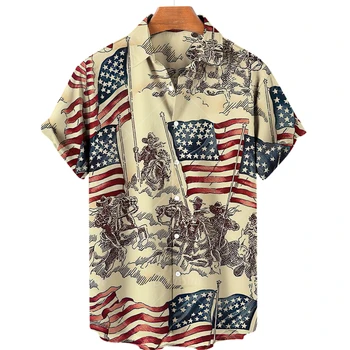 2022 Svakodnevni Univerzalni Košulja na jedan preklopni, Nova Muška Havajski Košulja Kratkih Rukava i 3D Ispis, odbojka na Top 5XL