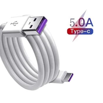 5A Brzi Punjač USB Type C Kabel Kabel Za Prijenos Podataka Žica za Brzo Punjenje Za Samsung S20 S9 Xiaomi Huawei P30 Pro Mobilni Telefon Bijele Kablovi