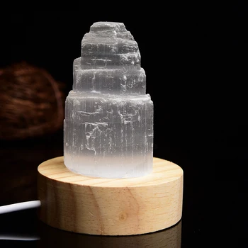 90-200 g Prirodni Selenit Gips Lampa Prirodni Reiki Gips Toranj Crystal Rude Nakit Zanatske Kuće Dekor DIY Darove Mineralni Dekor
