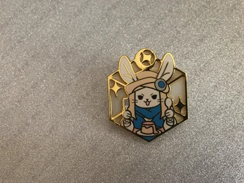 Anime Final Fantasy XIV FF14 Puddingway Slatka Zec Metal Ikona Robe Gumb Broš Pin Medalju Dekor Odjeće Cosplay Pokloni