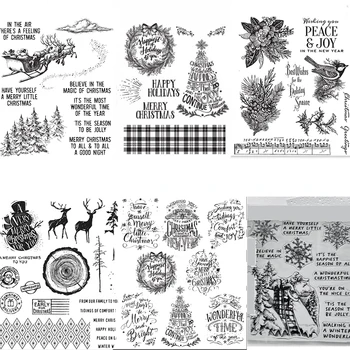 Božićno Drvce Prozirne Su Predlošci za DIY Zimski Album za Scrapbooking Prozirne Razglednice Dekor Darove Pribor Za ručni rad