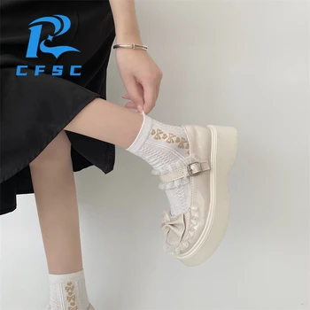 Cipele na Petu Cipele u stilu Лолиты 2022 Japanska Ženska Uniforma Cipele Mary Jane Cipele na Platformu Berba Djevojke Na Visoku Petu Student