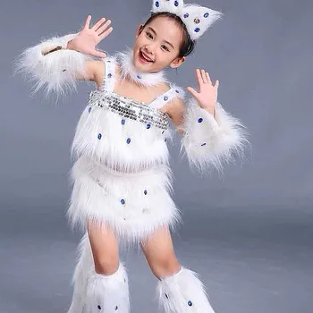 Cosplay bijelog mačka za djevojke, seksi kostime za косплея djevojke-mačke, kostime za косплея djevojke-lisica, plesne kostime životinja za djecu, cosplay na Noć vještica