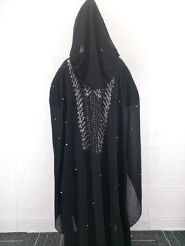 Crna Абайя Dubai Turska Muslimansko Haljina-Hidžab 2021 Kaftan Marokanac Arapska Islamska Odjeća Kimono Femme Musulmane Djellaba