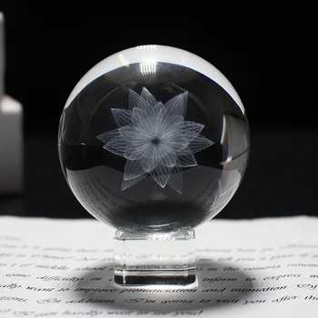 Crystal 3D Navoj lotosov Cvijet Loptu Stakleni Ukras Opseg Liječenje Meditacije Фэншуй Globalni Kućnog tekstila Pribor Pokloni
