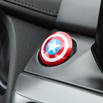 Disney i Marvel Kapetan Amerika 3D Naljepnice Za Unutrašnjost Automobila Iron Man Stil Automobilski Motor Start-Stop Tipka za Poklopac Završiti Pribor