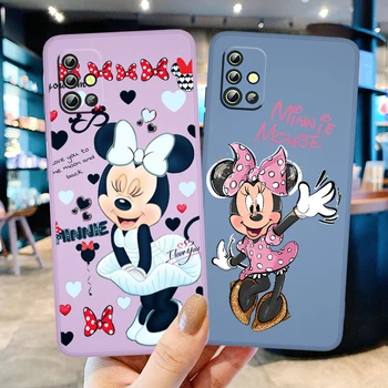 Disney Slatka Torbica Za telefon s Minnie Mouse za Samsung Galaxy A73 a a53 A52 A32 A33 A71 A51 A21S A03S 4G 5G Tekući Karamel Boja Meka Školjka