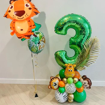 Divlje Životinje Baloni s Uzorkom Kutija za Balone za Dječaka Jungle Safari Šuma Večernje Uređenje Djeca 1. Rođendan Isporuke