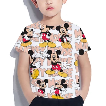 Dječja majica s kratkim rukavima, modna odjeća, Majica s likom Mickey Mousea za dječake i djevojčice, majica s uzorkom, Top