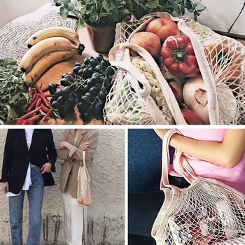 Ekološka Reusable Shopping Bag, od Pamuka Mreže, Авоськи, Organizator za Namirnice, Povrće, Voće, Igračke, dodatna Oprema Za Pohranu