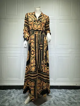 Elegantan Muslimansko Donje Haljina-košulja Kaftan Marocain Večernje Haljine 2022 Dugi Rukav Maxi Vestidos Na Zakopčane Ogrtač Femme Musulmane