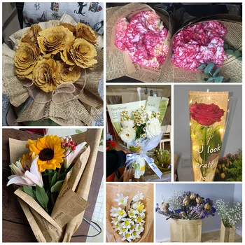 Engleske novine buket papir za pakiranje, cvijeće pakiranje poklona cvjetni materijal kompletan set klasicni kraft-papira