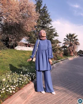 Kaftan Eid Mubarak Dubai Абайя Turska Muslimanska Moda Hidžab Haljina Setovi Islamska Odjeća Абаи Za Žene Muslimanske Ansambli, De Mode