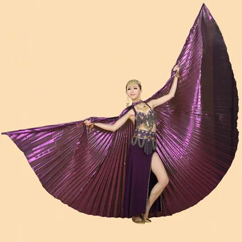 Kostim Za Trbušni Ples Krilo Trbušni Ples isis krila Prozirna tkanina Zlatnu Boju Novi Stil Profesionalni
