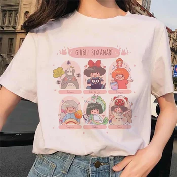 Majica sa Anime Totoro Харадзюку, Ženska t-shirt Studio Ghibli Kawaii, t-shirt s Hayao Miyazaki, Zabavna Majica sa likovima iz Crtića, Slatka Majice 90-ih godina, Žensko