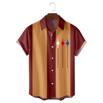 Majice s po cijeloj površini za kuglanje u naselju 2022, Modni Svakodnevne Košulje u Jednostavnom stilu za odmor na Havajima, Ljetne Košulje za Muškarce i Žene