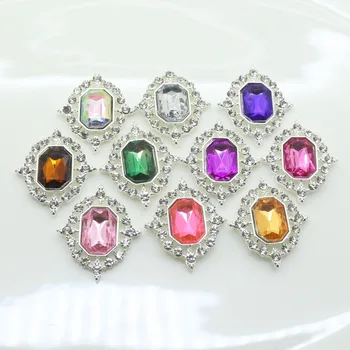 Novi 25*30 mm Gorski Kristal gumbe Prozirni kristal metalni gumb Male stražnji gumb za odjeću za Vjenčanje nakit