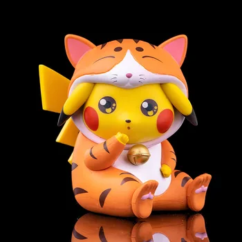 Pokemon japanske anime Q verzija Narančasta mačka Тануки Mačka Kawai Pikachu Auto ukras U uokvirenim figurica model dječja igračka poklon