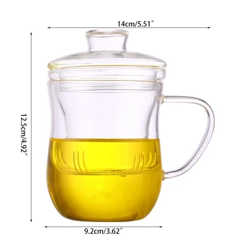 Prozirna Prozirna Staklena Šalica Za Mlijeko, Kava Šalica Za Čaj, Čajnik S Poklopcem Za Varenje Čaj, Kućni Ured Za Posuđe Za Piće