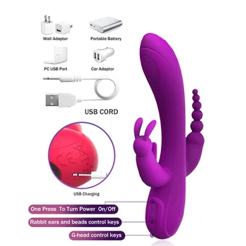 Rabbit Vibrator dildo Sex Igračke za Žene 12 Načina Vaginalni i Analni Maser G Spot Stimulacija Klitorisa Masturbator USB Punjiva