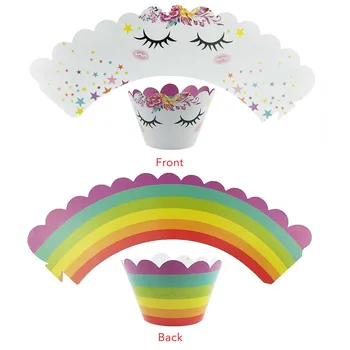 Rainbow Jednorog Omote Za Cupcakes Torta Topper Jednorog Rođendan Ukrasa Za Tortu Dječji Tuš Jednorog Večernje Pribor