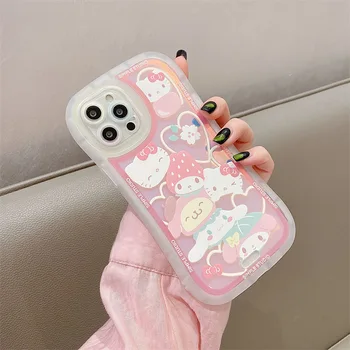 Sanrio Hello Kitty Cinnamonroll Laserski Meko Sjedalo Za Telefone Od TPU Za iPhone 13 12 11 Pro Max XS XR MAX X Dama Djevojka Противоударная Ljuska