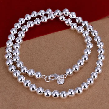 Srebrna boja je izuzetna plemenita luksuzni veličanstveni šarm moda 8 mm lanac ženske ogrlice ogrlice 20 inča Srebrni nakit, N111