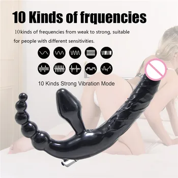 Strapon Dildo Vibrator za Parove Erotske Intimne Roba Double Penetration 10 Brzina Analni Vibrator Seks-Igračke za Žene