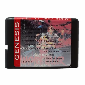 Super Igra 16 1 16 bita MD Igraća karta Za Sega Mega Drive Za Genesis