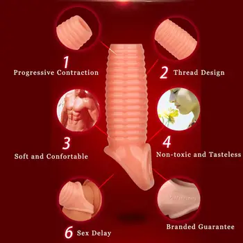 Super Veliki Penis Rukava Kondomi Za Višekratnu Upotrebu Duge Penis Prsten Seks Odgađanje Ejakulacije Visoka Elastičnost Kondomi Intimne Roba Seks Alati