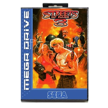 Ulice Bijes 3 sa kutijom za 16-bitni igraće karte Sega MD za Mega Drive konzole za video Genesis
