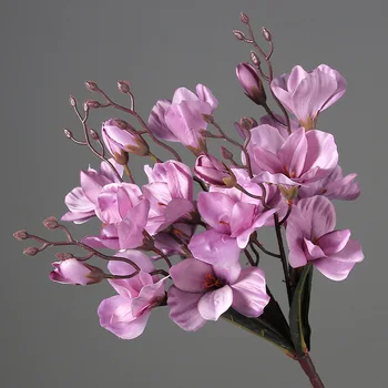 Umjetne Orhideje 5 Vilica Magnolia Buket Svadbeni Nakit Kuće Pribor Za Dnevni Boravak Uskršnje Dekoracije Lažni Cvijet