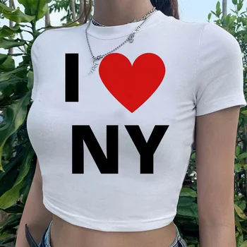 Volim New York majica vještački starinski gotička skraćene top Ženski mitski кавайный gotička gotička skraćene top