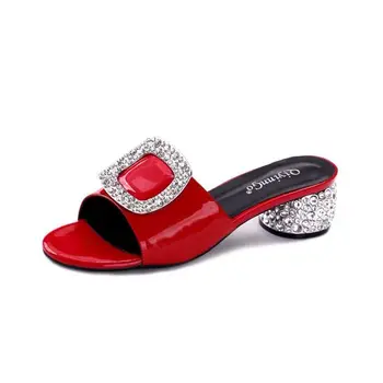 Ženske papuče crvene i crne boje, nove kvalitetne ženske japanke, Funky Lagan đonovi Ženske cipele, ljetne sandale